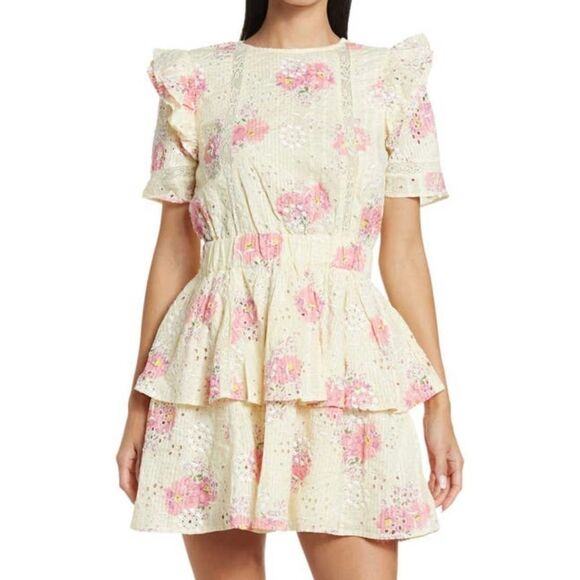 Walter Baker Peony Eyelet Cassandra Mini Dress